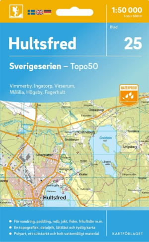 Wandelkaart 25 Sverigeserien Hultsfred - Norstedts