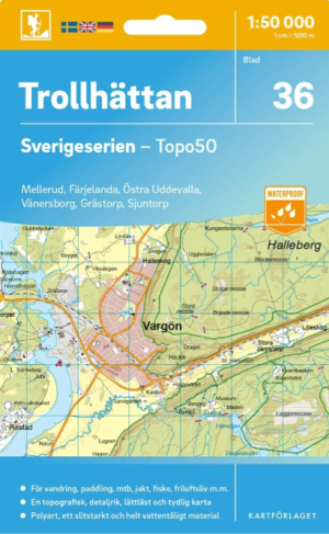 Wandelkaart 36 Sverigeserien Trollhättan - Norstedts