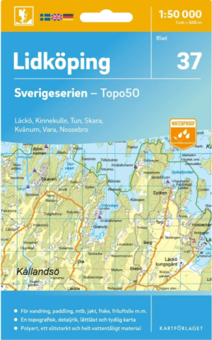 Wandelkaart 37 Sverigeserien Lidköping - Norstedts