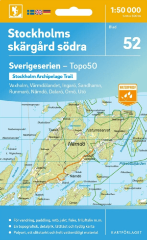 Wandelkaart 52 Sverigeserien Stockholms skärgård södra - Norstedt