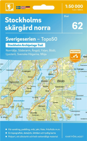 Wandelkaart 62 Sverigeserien Stockholms Skärgård norra - Norstedt