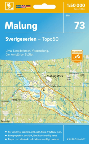 Wandelkaart 73 Sverigeserien Malung - Norstedts