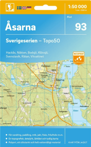 Wandelkaart 93 Sverigeserien Åsarna - Norstedts