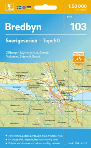Wandelkaart 103 Sverigeserien Bredbyn - Norstedts