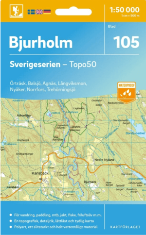 Wandelkaart 105 Sverigeserien Bjurholm - Norstedts