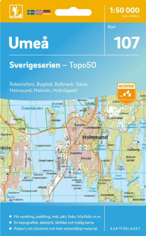 Wandelkaart 107 Sverigeserien Umeå - Norstedts