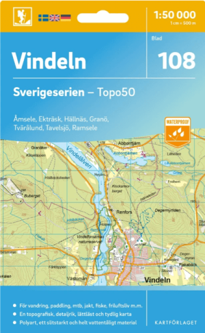 Wandelkaart 108 Sverigeserien Vindeln - Norstedts