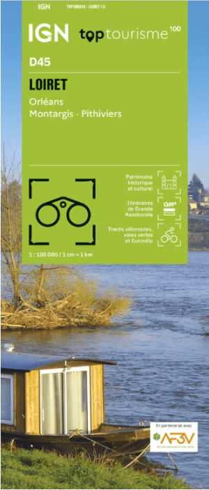 Wandelkaart Fietskaart TOP100 D45 Loiret - IGN