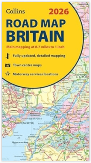 Landkaart Wegenkaart Britains road map 2026 - Harper Collins