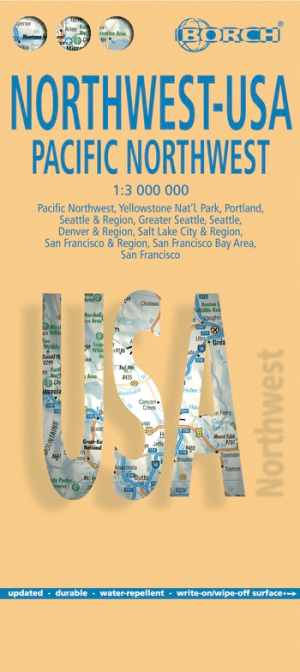 Landkaart USA 1 Noord West - Pacific Northwest - Borch