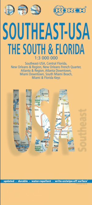 Landkaart USA 6 Zuid Oost - The South & Florida - Borch