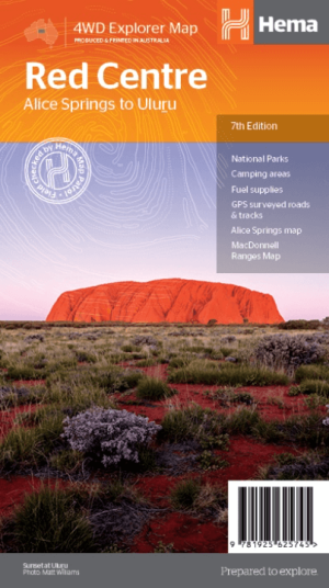 Landkaart Wegenkaart Iconic Map Red Centre - Hema Maps