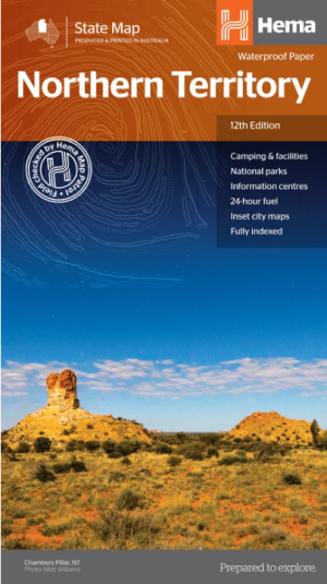 Landkaart Wegenkaart Northern Territory state map - Hema Maps