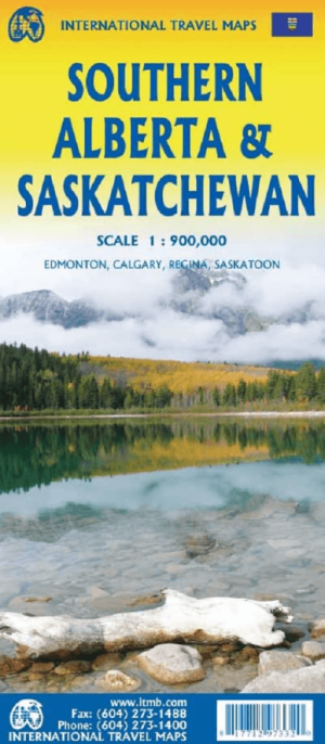 Landkaart Wegenkaart Alberta Zuid & Saskatchewan Zuid - ITMB