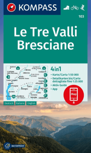 Wandelkaart 103 Le Tre Valli Bresciane - Kompass