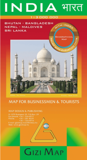 Landkaart Geografische Wegenkaart India - GiziMaps