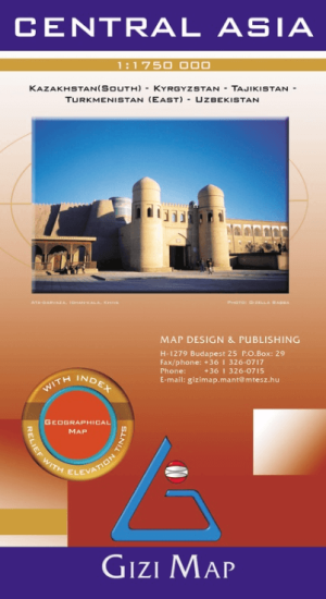 Landkaart Wegenkaart Central Asia - Gizimap