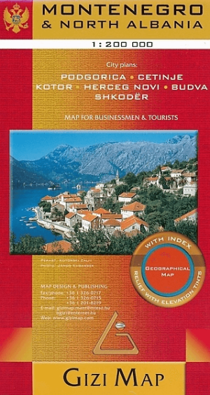 Landkaart Geografische Wegenkaart Montenegro & N. Albanië - Gizi