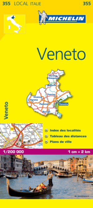 Landkaart Wegenkaart 355 Veneto Italië - Michelin