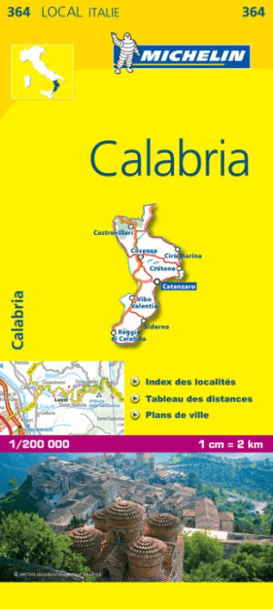 Landkaart Wegenkaart 364 Calabrië Italië - Michelin