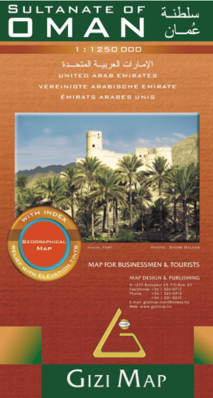Landkaart Geografische Wegenkaart Oman & Ver. Arabische Emiraten