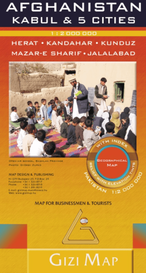 Landkaart Wegenkaart Afghanistan + Kabul - Gizi Map