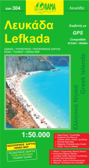 Landkaart Wegenkaart 304 Lefkada - Orama Editions