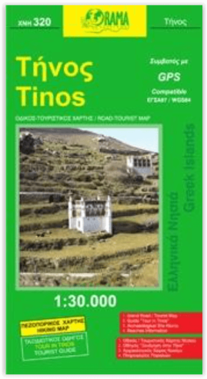 Landkaart Wegenkaart 320 Tinos - Orama Editions