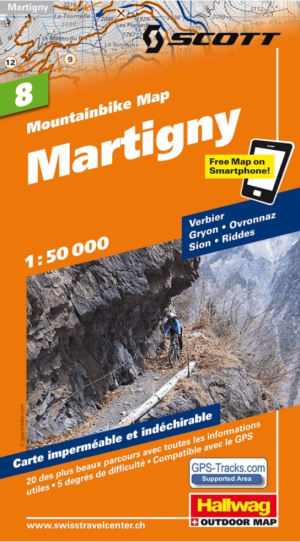 Mountainbike kaart 08 Martigny Wallis - Hallwag
