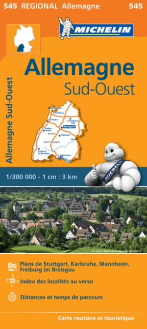 Landkaart Wegenkaart 545 Zuid-West Duitsland - Michelin