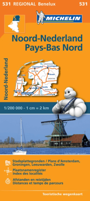 Landkaart Wegenkaart 531 Nederland Noord - Michelin