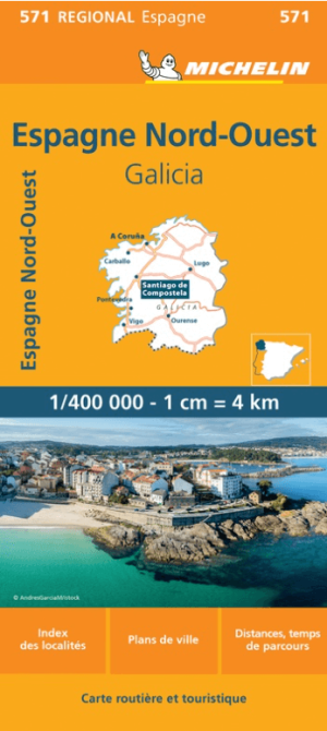 Wegenkaart Landkaart 571 Galicia Spanje - Michelin