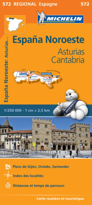 Wegenkaart Landkaart 572 Asturias & Cantabria Spanje - Michelin