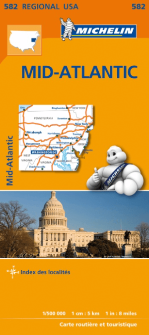Wegenkaart Landkaart 582 Mid-Atlantic & Allegheny - Michelin