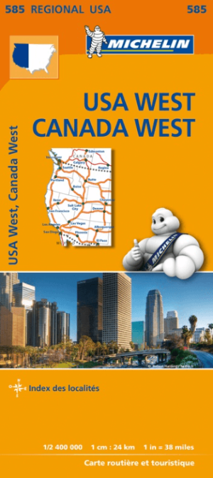 Wegenkaart Landkaart 585 USA West & Canada West - Michelin