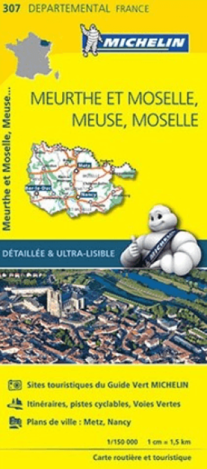 Landkaart Wegenkaart 307 Meurthe & Moselle & Meuse - Michelin