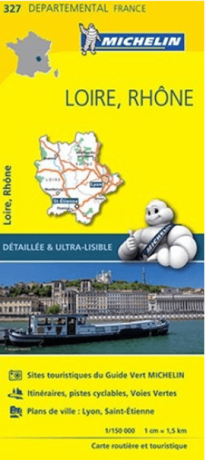 Landkaart Wegenkaart 327 Loire & Rhône - Michelin