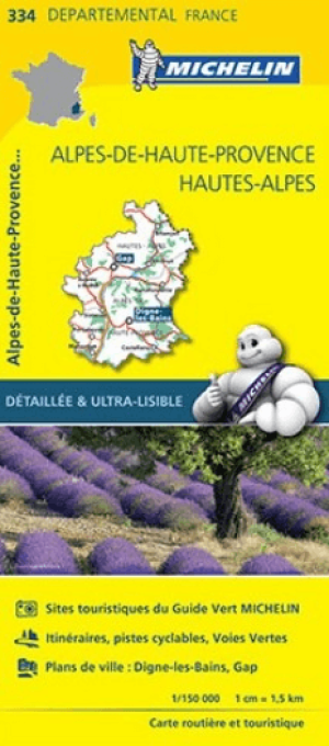 Landkaart Wegenkaart 334 Alpes-de-Haute-Provence & Hautes-Alpes