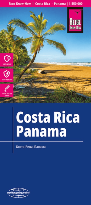 Landkaart Wegenkaart Costa Rica & Panama - Reise Kknow-How Verlag