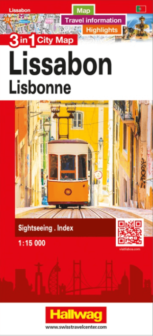 Stadskaart Plattegrond Lissabon Portugal 3 in 1 CityMap - Hallwag