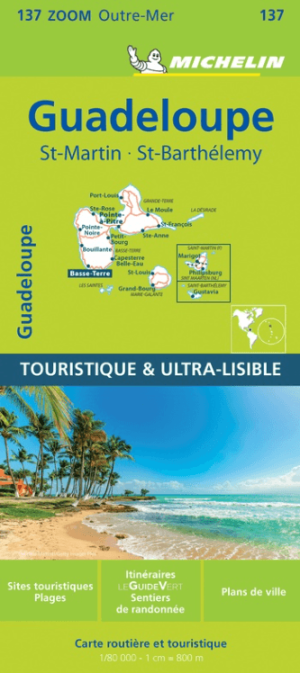 Landkaart Wegenkaart 137 Guadeloupe - Michelin