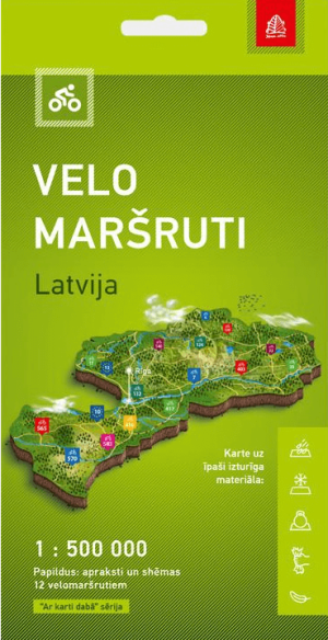 Fietskaart Velo Marsruti Latvija Letland - Jana Seta Publ.