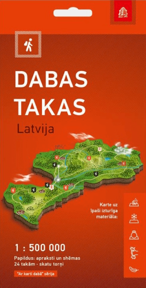 Wandelkaart Dabas Takas, Natuurwandelingen in Letland - Jana Seta
