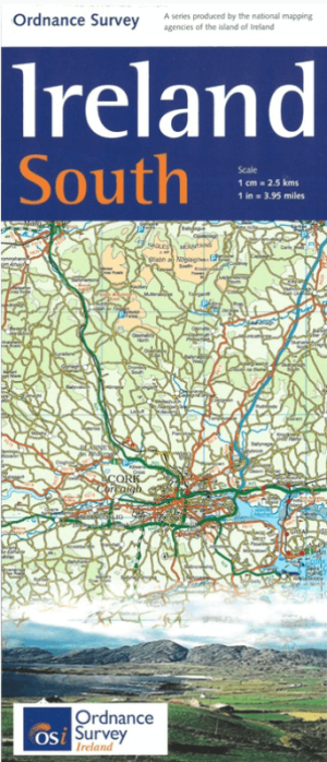 Landkaart Wegenkaart H4 Ierland Zuid - OSI