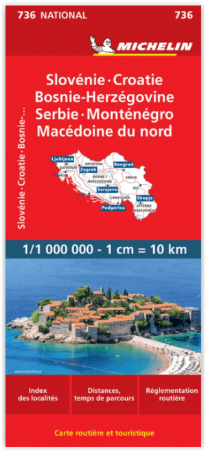 Landkaart Wegenkaart 736 Slovenië- Kroatië- Bosnië & Servië