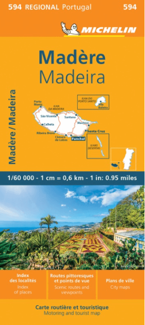 Wegenkaart Landkaart 594 Madeira Portugal - Michelin