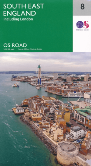 Landkaart Wegenkaart 8 Zuidoost Engeland - OSI