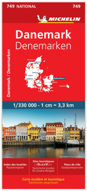 Landkaart Wegenkaart 749 Denemarken - Michelin