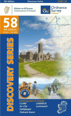 Wandelkaart 58 County Clare, Limerick & Tipperary - OSI