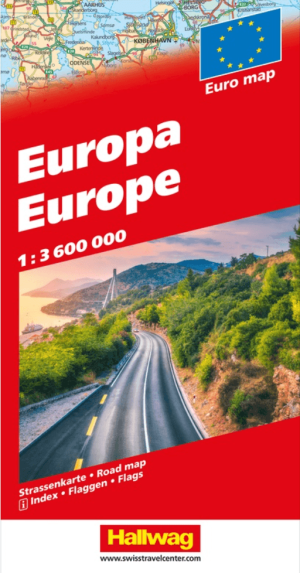 Landkaart Wegenkaart Road Map Europa - Hallwag